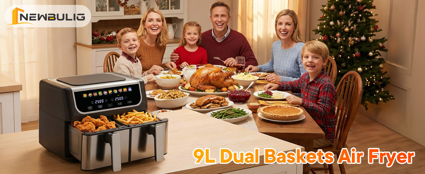 NEWBULIG 9L Dual Zone Air Fryer