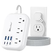 6 USB(3 USB C) Power Strip- Travel Power Strip with 6 USB Desktop Charging Station 24W/4.8A and 3...
