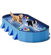 Pechfun Foldable Dog Pool, 82" Extra Large Portable Pet Bathtub with Non-Slip &amp; Reinforced Suppor...