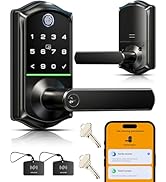 Veise VE019 Fingerprint Smart Lever Lock, App Control, Keyless Entry Door Lock with Handle, Touch...