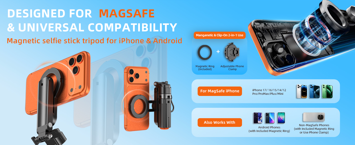 Mini Magnetic Selfie Stick Tripod
