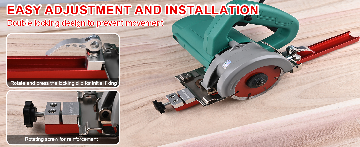 saw guide for circular saw double locking design