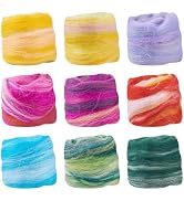 Sparkeads Wool Roving Yarn for Needle Felting Colorful Soft Fibre Wool Supplies for DIY Hand Spin...