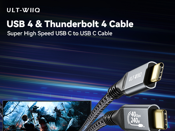USB4 USB 4 3 Thunderbolt 4 Cable High Speed Data Transfer 40Gbps 8K 4K 60Hz Monitor Video Displaly