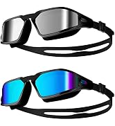 Odoland Swim Goggles, 2/4/6 Pcs Swimming Goggles, No Leaking Anti Fog UV Protection Goggles for A...