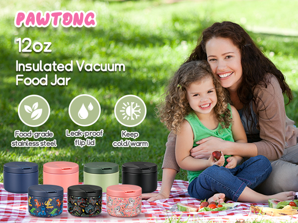 Pawtong 12oz Insulated Vacuum Food Jar