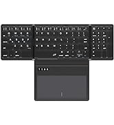 Docooler Ultra-Thin Portable Foldable Wireless Bluetooth Keyboard - Four fold with Large Touchpad...