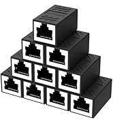 ZDRU RJ45 Ethernet in-line Adapter Keystone Coupler for Cat8/Cat7/Cat6/Cat5e/Cat5, Female to Fema...