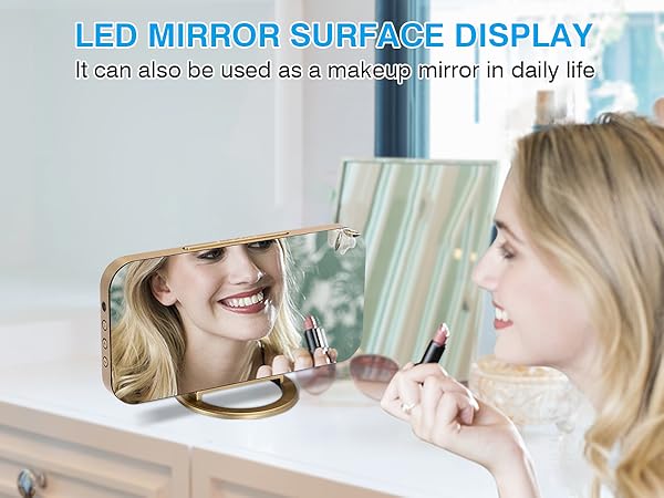 led mirror digital alarm clock for girl