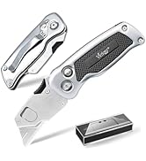 Vickay Box Cutter, Utility Knife with Belt Clip, Stainless Steel Body Handle, Quick-change Blade ...