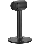 khtumeware 5-inch 1-Pack Solid Brass Door Stopper - Heavy-Duty Solid Matte Black Floor Mount Stop...