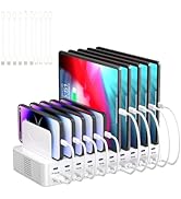 270W Charging Station for Multiple Devices, 20-Port USB Fast Charging Station with Adjustable Div...