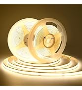 TUNICHX COB LED Strip Light DC12V LED Strip Flexible Super Bright LED Strips 9W/m 2x16.4FT Natura...