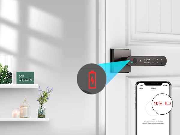 Biometric door lock grey