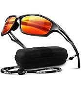 LINVO Polarized Sports Sunglasses Men Women UV400 Protection Wrap Around Goggles for Running Cycl...