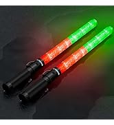 E-riding 2 Pack 21 Inch Signal Traffic Safety Wand Baton Led Light with 3 Flashing Modes,Parking ...