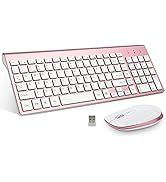 Wireless Keyboard and Mouse, FENIFOX Full-Size Whisper-Quiet Compact Compatible with Mac PC Lapto...