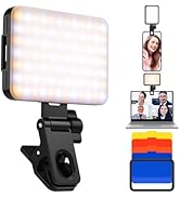 K&amp;F CONCEPT LED Video Light, Clip Fill Light with 4 Color Filter, 2000mAh Rechargeable Conference...