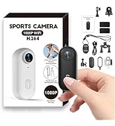 Body Camera 1080P Mini Action Cam Small Hands Free Recording Body Sports POV Camera with 30M Wate...