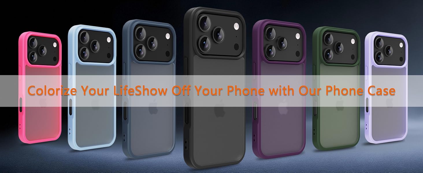 iPhone 17 pro Case Translucent Matte Phone Cover, [10 FT Military Grade Drop Protection] Slim