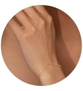 adoyi Gold Bracelets for Women, 14K Gold Plated Stackable Bracelet Stack Set Adjustable Charm Pap...