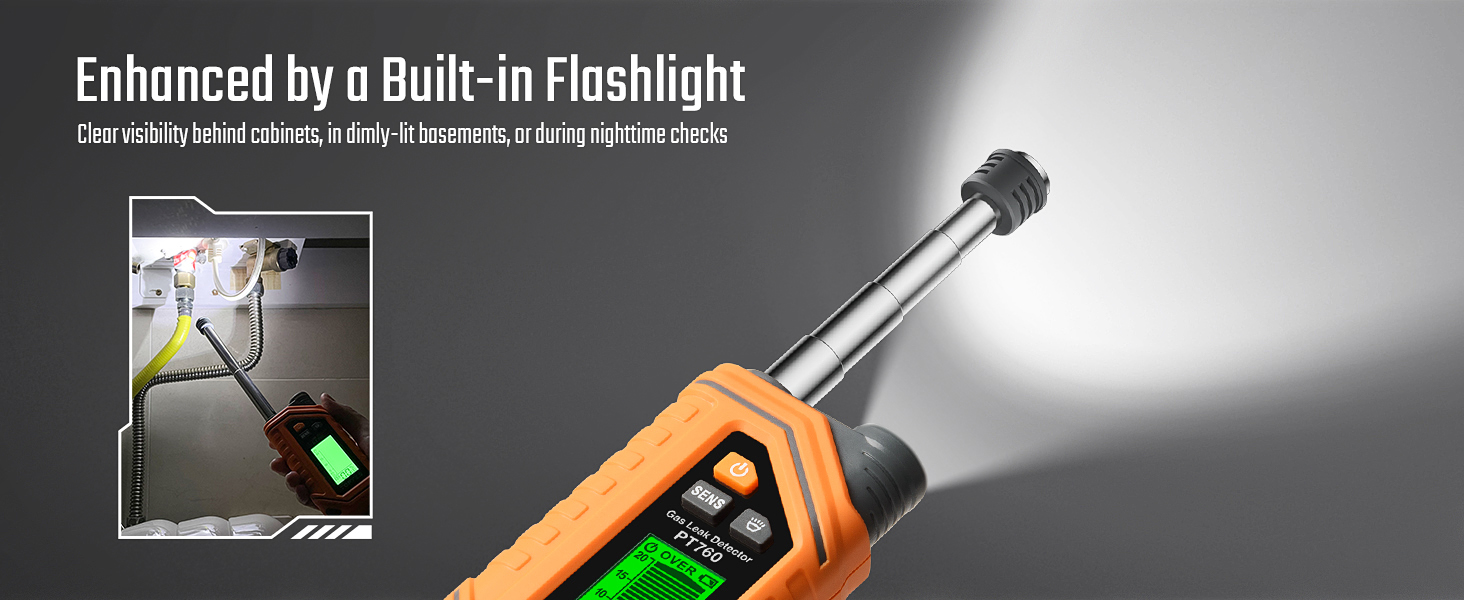 Built-in Flashlight for Gas leak detector