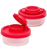 2Pcs Attractive Red Small Salt And Pepper Shakers For On The Go - Mini Shaker Set For Salt And Pe...