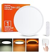 15.8 Inch Flush Mount Led Ceiling Light with Remote Control,Ultra Slim 30W 3000K-6500K Color Adju...
