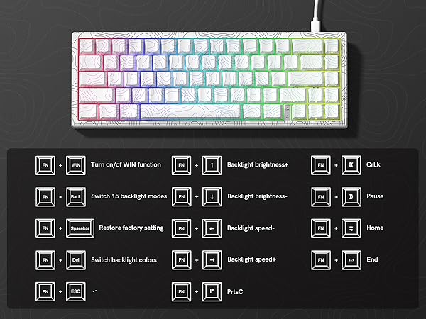 Rapid Trigger Keyboard 60% Percent, Hall Effect Topographic Gaming Keyboard