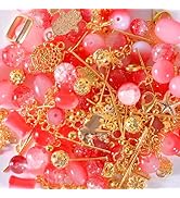 stino 120g Random Glass Beads Kit for Jewelry Making, 6-10mm Round Crystal Glass Beads for Bracel...