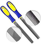 KALIM 2-Piece 6 Inch Heavy Duty File Set - Flat/Half Round High Carbon Hardened Steel Files with ...