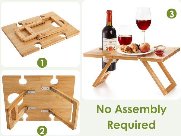 bamboo wine picnic table foldable wine table portable wine table wine table with glass holders