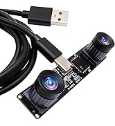 ELP 4MP Dual Lens USB Camera Synchronization PC Camera High Speed 1080P 60fps Lightburn Camera Bi...
