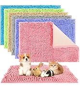 WRINGKIT 6 Pack Guinea Pig Mats, 16 x 24 Inch Guinea Pig Cage Liner, Washable Fleece Bedding Pee ...
