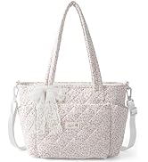 WOBAGMEN Quilted Lunch Box for Women,Insulated Lunch Tote Bag for Women for Work, Coquette Large ...