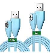 3.3Ft/6Ft Magnetic Charging Cable for Aftershokz Headphones [2-Pack Blue] Aeropex AS800 &amp; Shokz O...