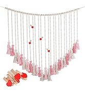 Macrame Wall Hanging, Boho Room Decor Tassel Garland Blush Wall Decor Bohemian Wall Hanging, Baby...