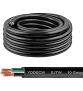 YDDECW 25ft 10/3 10 AWG SJTW 300V Wire (3 Conductor) - 10 Gauge SJTW Cable with UV-Resistant Jack...