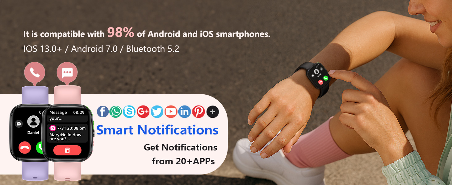 smart watch with message notifications