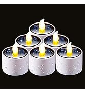 Homemory Solar Candles Outdoor Waterproof, Dusk to Dawn Outdoor Lighting, Reusable LED Tea Light ...