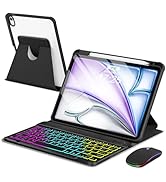 EAMPANG Case with Keyboard Mouse for iPad Air 11 inch M3 M2/ Air 10.9 5th 4th Generation,Rainbow ...