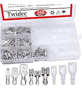 Twidec/360Pcs 2.8/4.8/6.3mm Quick Splice Male and Female Wire Spade Connector Crimp Terminal Bloc...