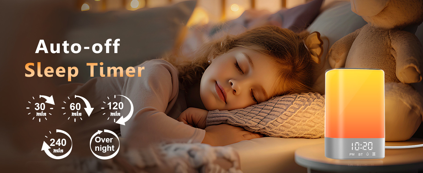 Digital Alarm Clocks for Bedrooms, White Noise Sound Machine with Timer