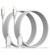 10FT iPhone Charger 2Pack, [Apple MFi Certified] USB A to Lightning Cable 10 Foot, Extra Long Nyl...