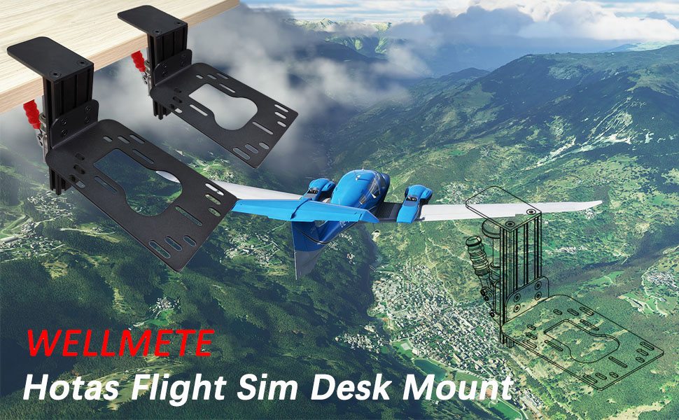hotas flight sim joystick desk mount