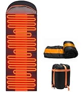 Sleeping Bags for Adults, Heated Sleeping Bag with 3 Adjustable Temperature, Waterproof USB Recha...