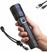HAUSBELL Rechargeable Handheld Flashlights, 1100000 High Lumens Super Bright Flash Light, Zoomabl...