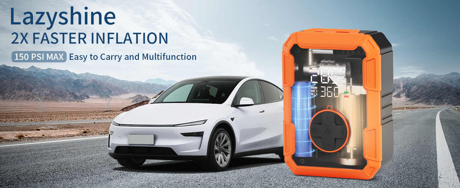 tire inflator portable air compressor pump for bike ball tire car