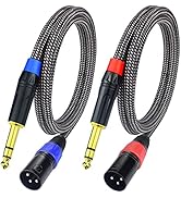 Ihurllu Balanced 1/4" TRS to XLR Male Patch Cable, 15Feet Quarter Inch 6.35mm to 3pin XLR Male Mi...