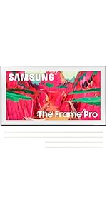 Samsung QN65LS03FWFXZA 65 Inch The Frame Wireless 4K Neo QLED TV with a VG-SCFF65TKBZA Customizable ...